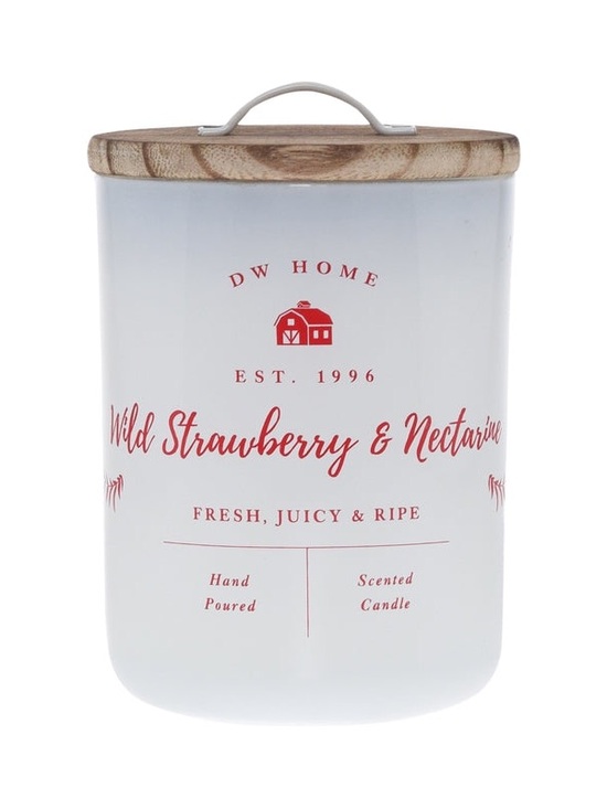 DW Home Other - DW Home Wild Strawberry & Nectarine Scented Candle - Wooden Lid - NEW